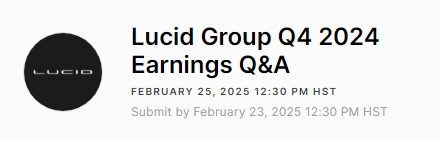 Lucid Motors Q4 Earnings: Ask Your Questions&nbsp;Now